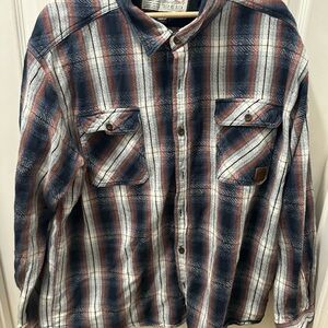 Men's Plaid Flannel Shirt - Blue and Red